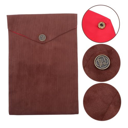 HANABASS Scripture Storage Pouch Bible Cover Bag Coffee Color Soft Velvet Religious Book Carrier for Women Church Study Organizer