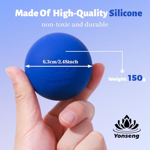 Physical Yoga Balls Massage Lacrosse Balls for Myofascial Release, Trigger Point Therapy, Muscle Soreness Deep Tissue Massage Physical Therapy Equipment(2 Pack,Red and Dark Blue)