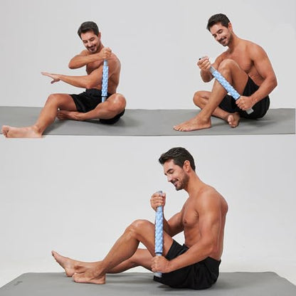 Muscle Roller,EVA Material, Massage Roller Stick for Athletes and Office Workers, Relieves Muscle Tension and Pain(EVA Blue) - color: Eva Blue