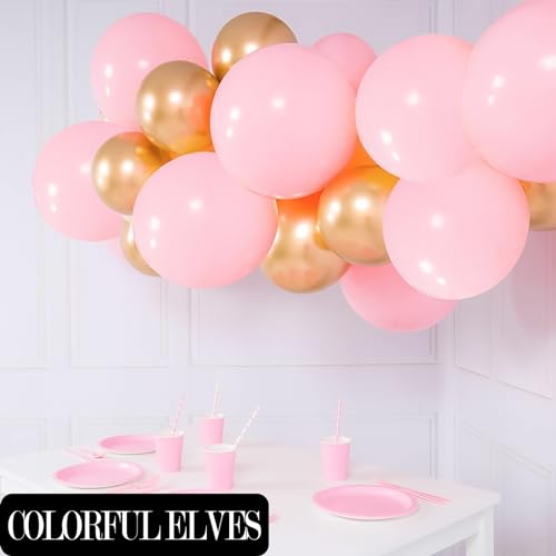 Latex Balloons 12 Inch 100 Pcs Helium Thicken Balloons Birthday Party Decorations（Pink） - color: Pink