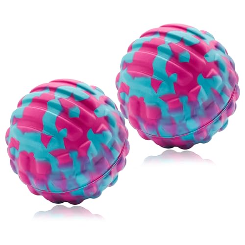 Deep Tissue Massage Ball for Exercise & Recovery - SGS Certification - Targets Back, Shoulder, Legs&Feet - Relieves Muscle Knots, Joint Pain&Tightness, Pressure Point Therapy- Myofascial Release Ball - color: Blue&pink, size: 2-Pack | 2.8-inch