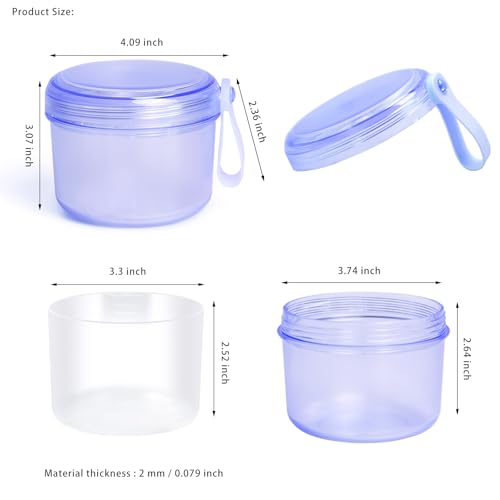 Uouovo Large Denture case, No-Leak Denture Bath Box Denture Cup, Retainer Cleaning Box, Complete Clean Care for Dentures, Clear Braces, Mouth Guard, Night Guard & Retainers (transparent blue) - color: transparent blue