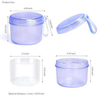 Uouovo Large Denture case, No-Leak Denture Bath Box Denture Cup, Retainer Cleaning Box, Complete Clean Care for Dentures, Clear Braces, Mouth Guard, Night Guard & Retainers (transparent blue) - color: transparent blue