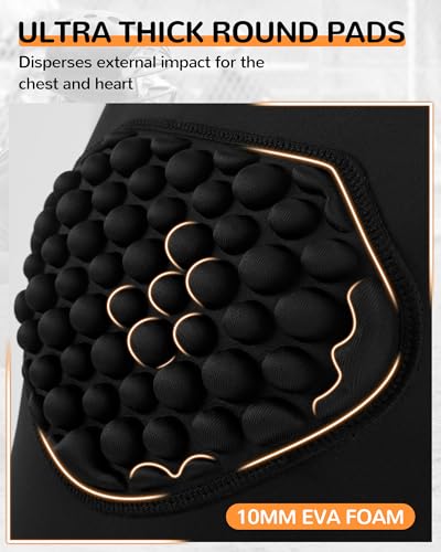 Runhit Youth Baseball Chest Protector Softball Lacrosse Football Padded Compression Shirt Heart Guard Sternum Protection - color: Black, size: X-Small