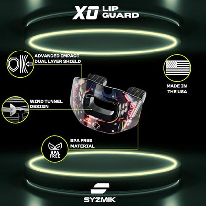 X0 Football Mouthguard – Lip Guard - Black Bionic – Shock Absorbing – One Size Fits Most - color: X0 - Bionic