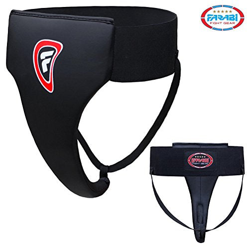 Farabi Female Groin Guard Boxing MMA Muay Thai Kickboxing Martial Arts Defense Fight Basketball Volleyball Football Hockey ice Hockey Cricket Athletics Combat L Guard Groin Protector. - color: Black