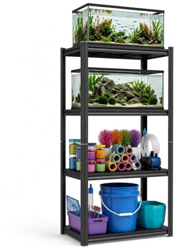 Fish Tank Stand for 20-30 Gallon Aquarium, Heavy Duty Metal Fish Stand with Adjustable Storage Shelf, 4 Tier Aquarium Stand Rack, 2400LBS Capacity Reptile Turtle Tank Stand,13.8"Wx 11.8"Dx 44.1"H - size: 4-Tier,13.8"Wx 11.8"Dx 44.1"H