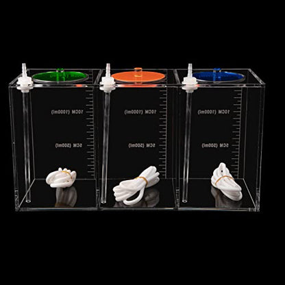 Aquarium Choice dosing Container dosing Liquid Container Storage Bucket Dosing Pump Reservoir Container with Three Separate Storage Rooms - size: 12.5*4.25*6.5 Inch;4500ml(Red Blue Green)