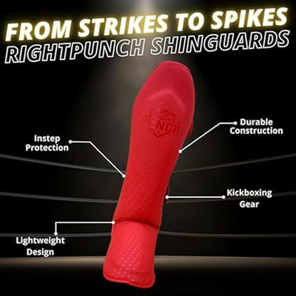 Martial Arts Shin Guards, Leg Protection for MMA, Kickboxing Training Instep Protection, Muay Thai Martial Arts Sparring Training Gear - color: RED, size: X-Small