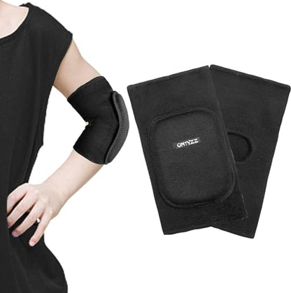 ONTYZZ Kids Elbow Pads Breathable Arm Stretchy Cotton Elbow Pads Elbow Protector for Skiing, Skating, Volleyball, Cycling Sports Safety Gear - color: Black-S