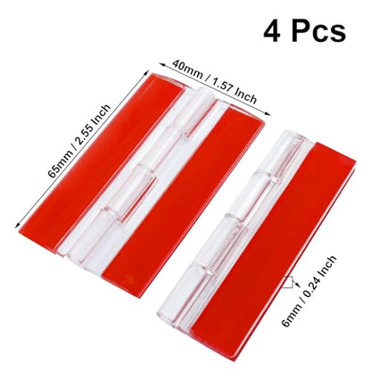 Hitefu Clear Acrylic Hinges, 65x40mm, 4 Pcs | Invisible, Self Adhesive, For Aquarium Lids, Cabinets, Display Stands & DIY Furniture - size: 65mm*40mm