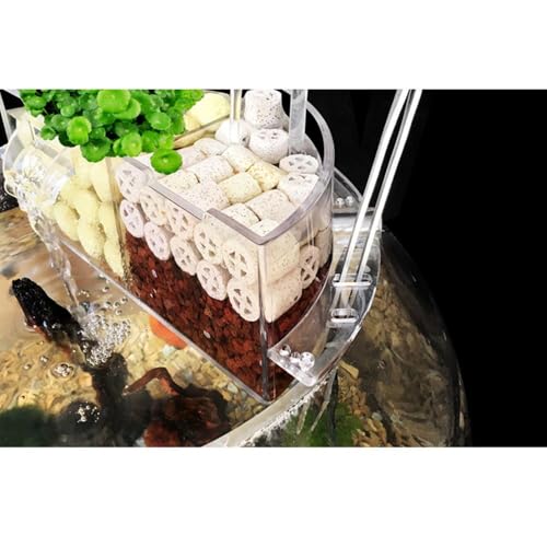 3 in 1 Aquarium Box Silent Fish Tank Top Box External Water Box Filtration Storage Case for Aquatic Animal Aquarium Accessory S Transparent(L) - size: L