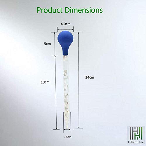 (2 Pack) Glass Graduated Medicine Dropper Pipettes Lab Dropper with Blue Rubber Cap and Scale (10ml (2 Pack)) - style: 10ml (2 Pack)