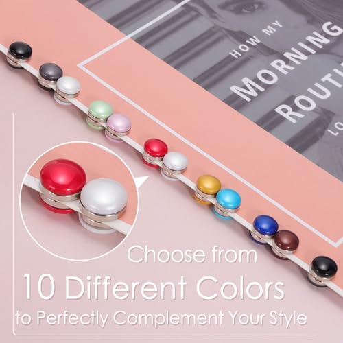 PHOGARY 12 Pairs Hijab Magnets, Strong Hijab Pins for Women, Multi-Use Pinless Hijab Magnetic Pins, Muslim Magnetic Buttons Scarf Pins, No-Snag Brooch Clasp for Clothes Dress Scarves (10 Colors)
