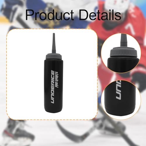 Colaxi Sports Squeeze Water Bottle Portable Large Capacity Long Nozzle Drinking Bottle for Boxing Workout Soccer Outdoor Activities, Black