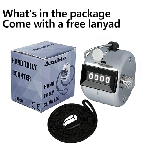Amble Tally Clicker Counter, Metal Case Mechanical Clicker Digital Handheld Tally Counter with Nylon Lanyard - color: 2-pack