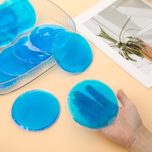 Reusable Ice Packs for Injuries, 10 Pack Round Ice Packs for Face, Gel Ice Pads Small Hot Cold Compress Ice Bag for Eyes After Surgery, Face, Wisdom Teeth, Breast Surgery 4.3 Inch - size: 4.3 Inch