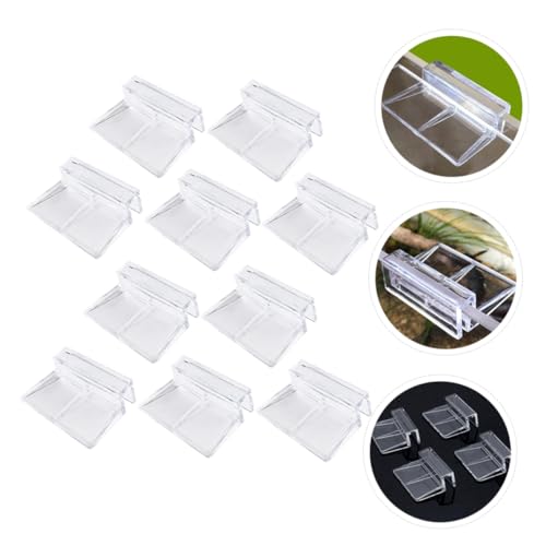 UKCOCO 10Pcs Fish Tank Cover Clips Brackets Transparent Aquarium Lid Holders for Glass Stable Support Racks for Easy Cleaning and Maintenance Durable Fish Tank