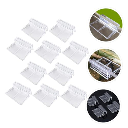 UKCOCO 10Pcs Fish Tank Cover Clips Brackets Transparent Aquarium Lid Holders for Glass Stable Support Racks for Easy Cleaning and Maintenance Durable Fish Tank