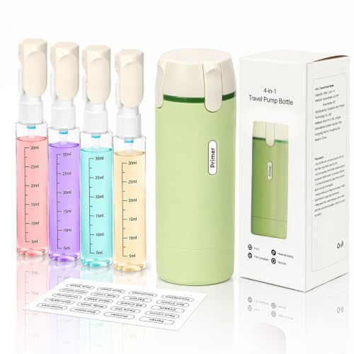 4 in 1 Travel Dispenser Bottle,4 Pack 30ML Travel Bottles for Toiletries, Leak Proof Travel Size Containers (Green) - color: Green