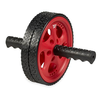 Reebok Ab Roller Wheel, Dual Non-Skid Wheels (Red) | Dual Non-Skid Wheels | Core Strength, Ab Training & Stability | Ergonomic Foam Handles | Home & Gym Use