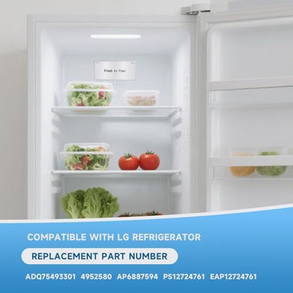 Refrigerator Fresh Air Filter Cover Replace#: ADQ75493301 Compatible with LG ThinQ Smart LRMVS3006S LRMDS3006S LLMXS3006S LRMDS3006D LRMVC2306S LRFDS3016S LRFVC2406S LRFXC2416S LRFXC2406D
