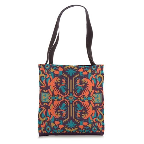 Disney Aladdin Princess Jasmine and Rajah Mosaic Pattern Tote Bag