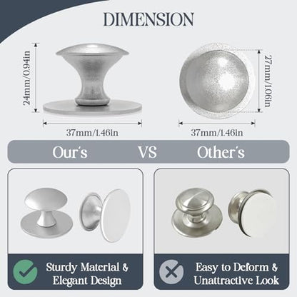 Adhesive Cabinet Knobs 4pcs Silver Self-Stick Knobs Drill Free Dresser Drawer Pulls Stainless Steel Stick On Handles for Medicine Cabinets Drawer Cupboards Glass Sliding Door Terrarium Lid - color: Silver