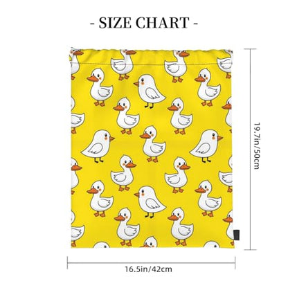 Unisex Lightweight Gym Sack Cute Rubber Duck Chick Yellow, Polyester Drawstring Bag for Workout, Training and Beach - color: Pattern (364)