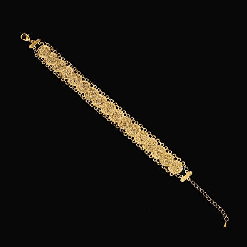 Small Cute Gold Plated Islamic Muslim Arab Money Coins Bracelet for Women Jewelry Bangle - style: Style D
