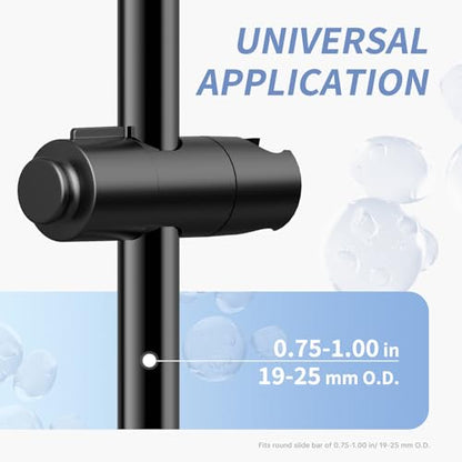 OFFO Shower Head Holder, Adjustable 0.75-1.00 in Hand Held Shower Head Holder for Slide Bar, 45 Degree Rotation Shower Sprayer Holder with Hanging Design, Matte Black - style: Matte Black with Hanging Design