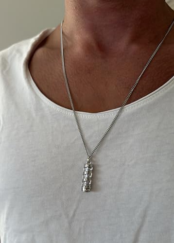 14K Gold Plated Made in Israel Mezuzah Pendent With Scroll Klaff Hashem Star Of David Necklace Jewelry Jewish Israel Blessing - color: Silver