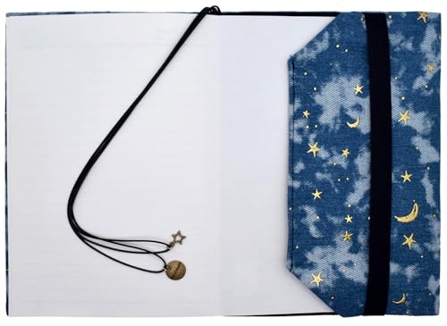BLBMH A5 Fabric Book Cover for Paperback Journal Notebook Women - Denim - color: Denim, size: 8.3in