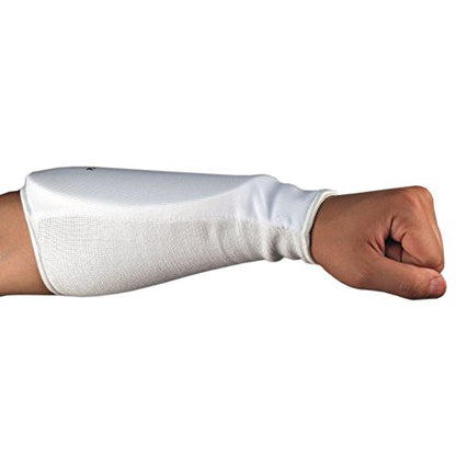 Cloth Forearm Guard Taekwondo, Martial Arts, MMA Forearm Protective Gear Protector for Sparring (Black/White; Child Small to Adult XL) - size: Large, style: White