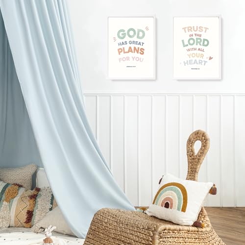LARTSFRO Bible Christian Boho Wall Art Decor Posters Prints, Inspirational Bible Verses Room Bedroom Bathroom Playroom Dorm Wall Art Decor Aesthetic for Nursery Baby Kids Teen Girls Gifts, Christian Classroom Wall Decor, 12x16 Inch Set of 4 Pcs Pictures (