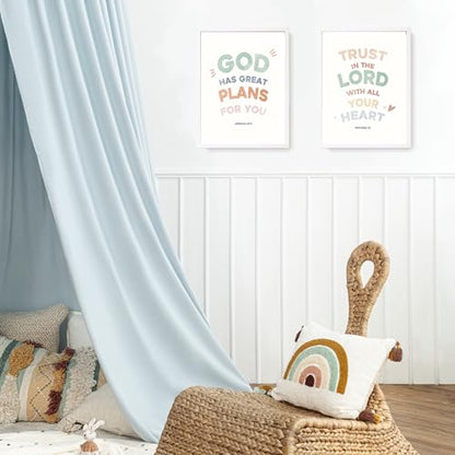 LARTSFRO Bible Christian Boho Wall Art Decor Posters Prints, Inspirational Bible Verses Room Bedroom Bathroom Playroom Dorm Wall Art Decor Aesthetic for Nursery Baby Kids Teen Girls Gifts, Christian Classroom Wall Decor, 12x16 Inch Set of 4 Pcs Pictures (