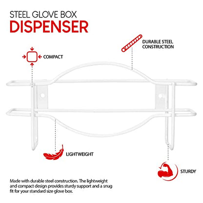 Stock Your Home (White) Metal Single Gloves Dispenser, Tissue Box Shelf, Glove Box Holder Wall Mount, for Kitchen, Cleaning Closet, Lab, Exam, Office - size: 1 Count, style: Single Stack