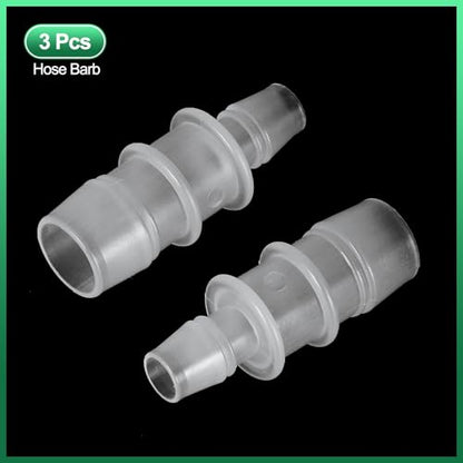 PATIKIL Hose Barb Reducer, 3 Pcs 5/8" to 3/8" Hose ID Connectors Joint Plastic Pipe Fitting Splicer Mender Union Adapter for Air Water Fuel Gas Aquarium, White - size: 5/8" to 3/8"