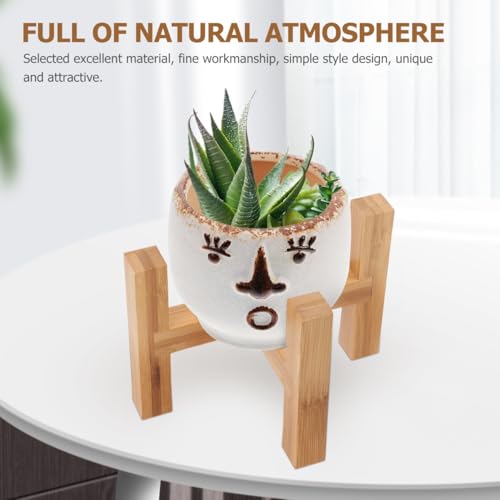 1Set Wooden Flowerpot Stand with Non Slip Mats Legged Indoor Plant Holder for Home Decor Craft Adornment Fish Tank Support Smooth Surface Durable Material