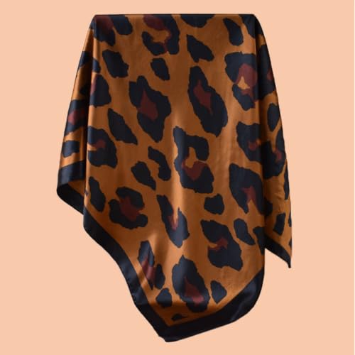 Head Scarf Hair Neck Scarves for Women Purse Bag Scarfs for Handbag Silky Satin Square Headscarf Fashion Hair Bandanas - color: Coffee 2