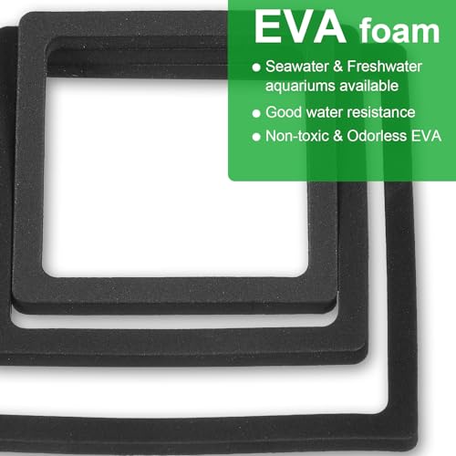 6PCS Aquarium Floating Plant Corral, Square Black EVA Fish Feeding Ring Set, Fish Tank Accessories for Mini Betta Tank, Floating Plants Holder|Feeder|Corral - style: 6 Square