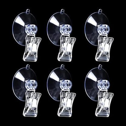 6pcs Aquarium Suction Cup Clips Seaweed Clip for Saltwater Fish Tank Veggie Feeder clamp Plant Holder nori Clip Saltwater Aquarium Tool Fish Tank Accessories - size: 6pcs suction cup clips
