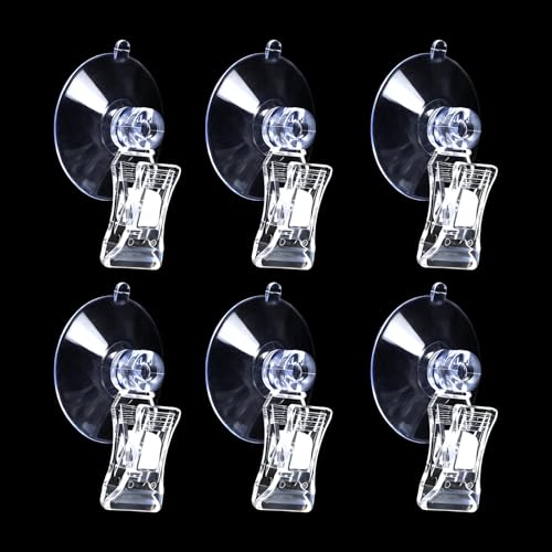 6pcs Aquarium Suction Cup Clips Seaweed Clip for Saltwater Fish Tank Veggie Feeder clamp Plant Holder nori Clip Saltwater Aquarium Tool Fish Tank Accessories - size: 6pcs suction cup clips