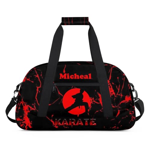Personalized Martial Art Bag Duffel Bag for Girls, Custom Taekwondo Karate Bag Overnight Bags for Travel Weekender Practice Karate - color: Option 11