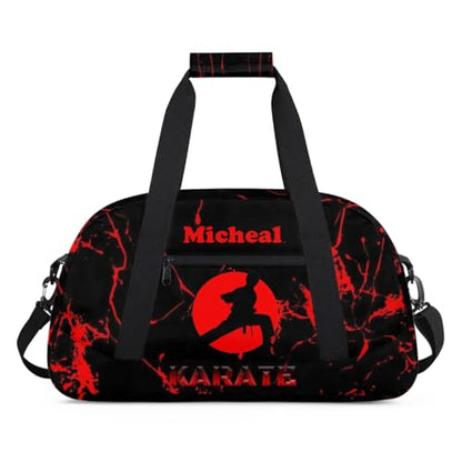 Personalized Martial Art Bag Duffel Bag for Girls, Custom Taekwondo Karate Bag Overnight Bags for Travel Weekender Practice Karate - color: Option 11