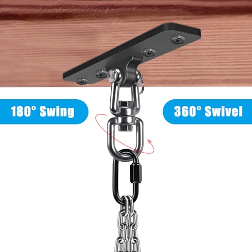 SELEWARE Boxing Punching Bag Hanger, Heavy Bag Hanger Bracket for Heavy Bag Boxing Muay Thai Training Hardware - color: 360° Swivel Hanger with Carabiner