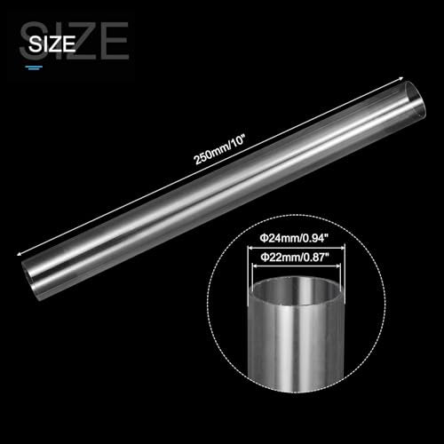 MECCANIXITY Clear Storage Tube 22x24mm Small Plastic Round Tubing with Caps Rigid Bottle Container 250mm/10 Inch for Item Stored - size: 22x24x250mm