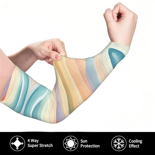 Arm Sleeves Outdoor Garden Sports Cooling Sun Sleeve for Women Men Farm - color: Abstract