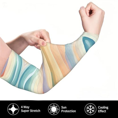 Arm Sleeves Outdoor Garden Sports Cooling Sun Sleeve for Women Men Farm - color: Abstract