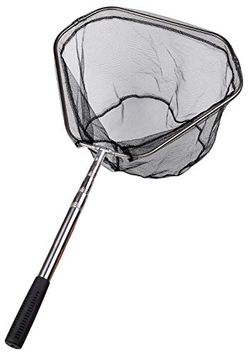 RESTCLOUD Fishing Landing Net with Telescoping Pole Handle, Fishing net Freshwater for Kids Men Women, Extend to 40-63 Inches - style: D: Strong Stainless Handle, 48" Full